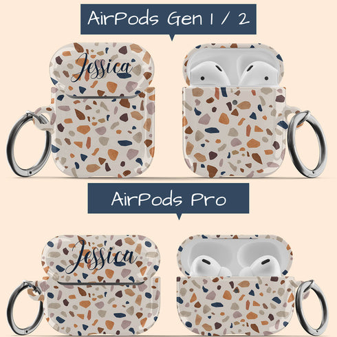 Terrazzo Pattern Custom Name AirPods Case